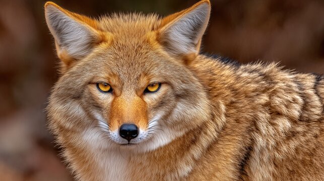 Close-Up of a Coyote with Intense Expression