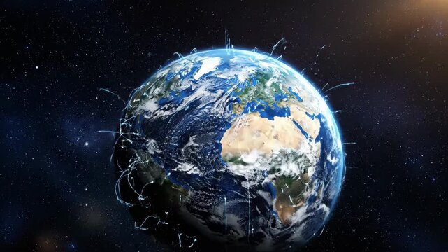 Planet Earth From Space Shaping a Vivid View in Bright Sunlight