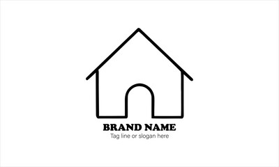 Minimalist Line Art House Symbol for Real Estate Business Logo and Branding
