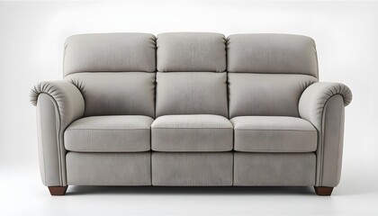 Fototapeta premium Comfortable recliner sofa chair soft fabric, white background