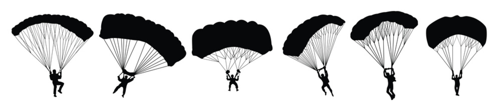 parachute vector illustration silhouette set
