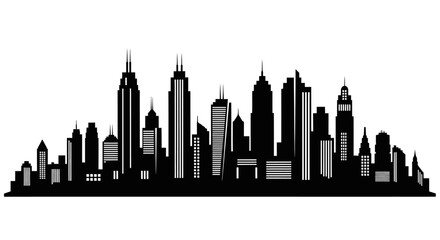 Obraz premium Modern city skyline with sleek skyscrapers and urban landscape