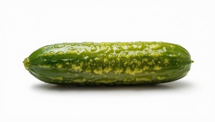 Cucumber in brine against a white backdrop