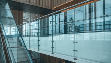 Frameless tempered safety glass panels for contemporary architecture railings