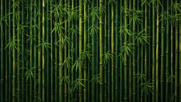 Bamboo texture and pattern, green fence background