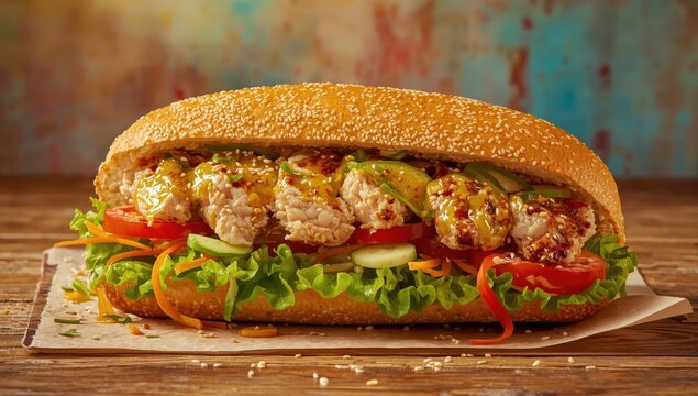 Chicken salad Banh mi. Instagram-ready