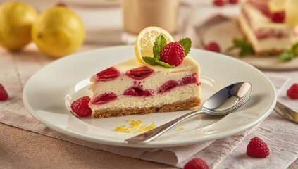 Citrus and berry cheesecake