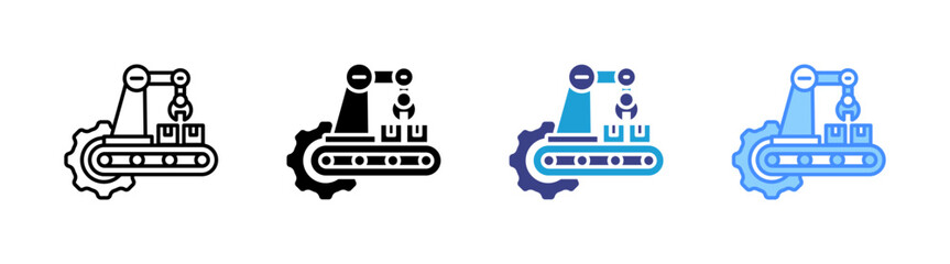 Obraz premium Manufacturing icon set multiple style collection