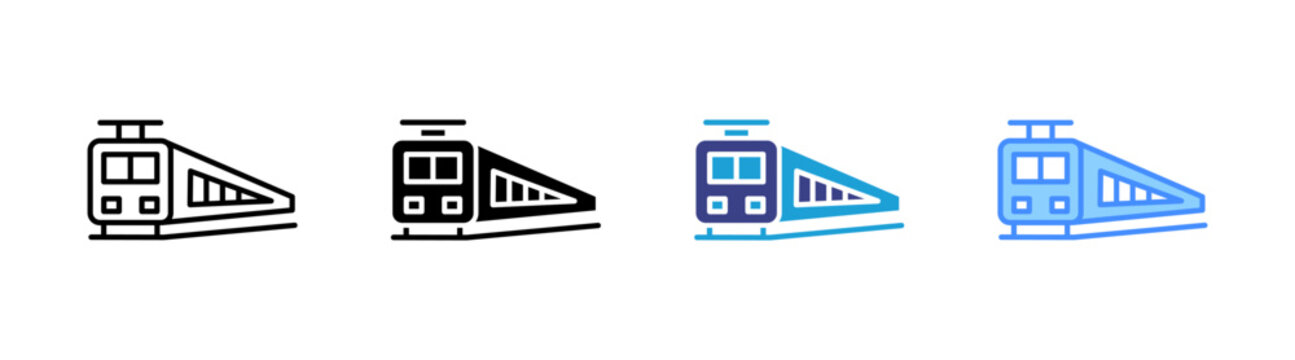 Train icon set multiple style collection