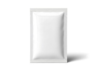Blank White Sachet Packet Mockup Packaging, Isolated on White Background