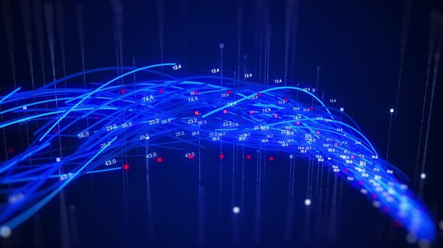 data connect abstract blue background with number