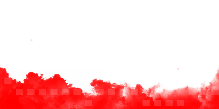 Abstract background design featuring vibrant red smoke plumes rising from the bottom edge creating a dramatic and intense visual border effect with film sprocket holes.
