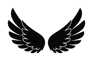 Obraz premium Beautifully designed vector featuring symmetrical black angel wings