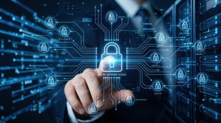 Obraz premium Cybersecurity and Digital Network Protection