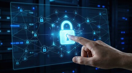 Fototapeta premium Cybersecurity and Digital Network Protection