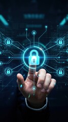 Obraz premium Cybersecurity and Digital Network Protection