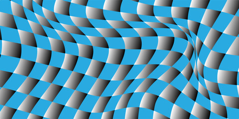 Square Black and white checkered abstract background with grey b © Aril