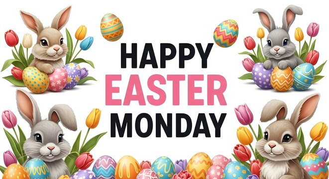 Easter monday wishes celebrating spring with joy and easter eggs