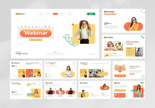Professional Education Webinar Presentation Template for Online Learning