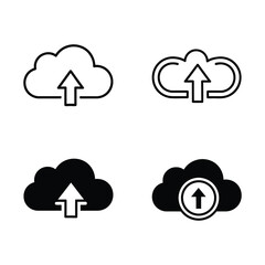 Obraz premium Cloud upload icons set with different styles and designs various cloud symbols icon
