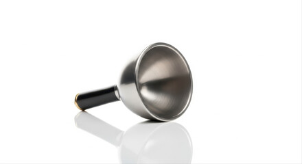 Meditation bell with a glossy metallic finish isolated on a pristine white background