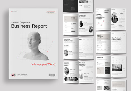 Modern Corporate Business Report Whitepaper Template Design