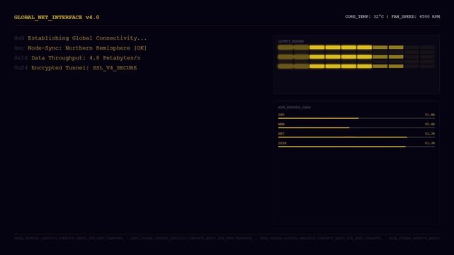 Global Network Interface | High-Speed Data Connectivity and Cloud Computing Visualization.
