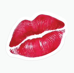 A vibrant red lipstick kiss print showcasing sensual beauty and romantic passion, perfect for Valentine's Day or love-themed designs.