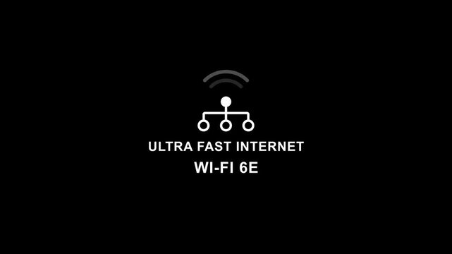 Ultra fast internet wi- fi 6 e network connection symbol speed online technology wi-fi 6e high-speed internet