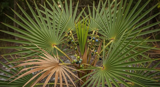 Palm Fronds and Berries.