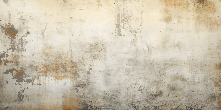 Worn vintage parchment texture with an aged brown grunge wall pattern provides a stained and damaged antique backdrop for retro design