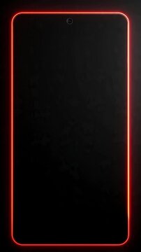 Glowing edge border on a dark background representing a modern smartphone screen with a vibrant red outline