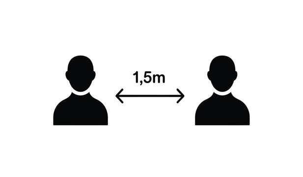 Social distancing illustration two people maintaining 1 5m distance