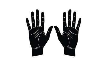 Obraz premium A pair of black gloves with palms facing each other and fingers spread apart
