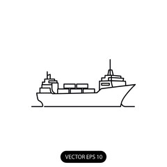 Fototapeta premium Modern cargo ship sailing through open waters