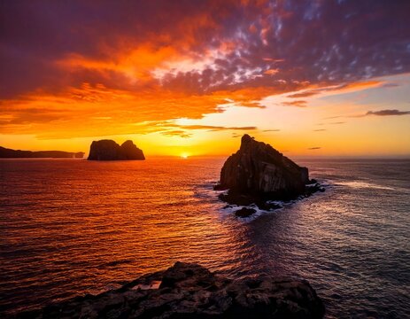 Dokdo Island at Sunset, East Sea Korea