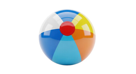 Obraz premium Colorful beach ball with vibrant sections perfect for summer designs on transparent background