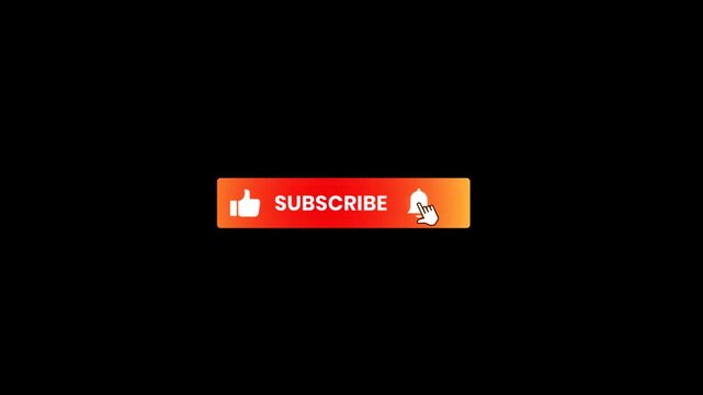 Subscribe Like and Reminder Button Animation with Mouse Cursor Transparent Background