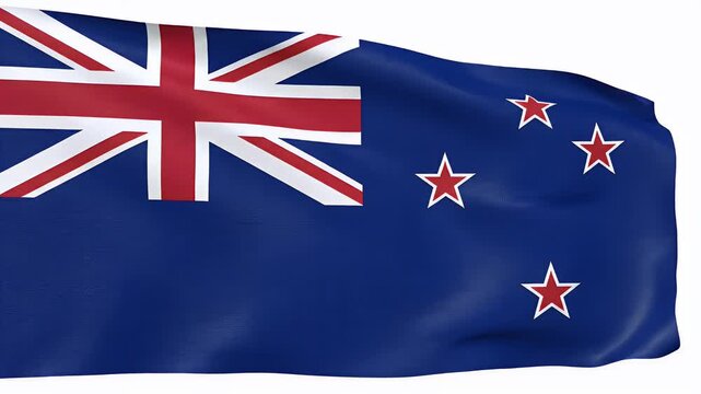 A waving blue flag with Union Jack and Southern Cross constellation