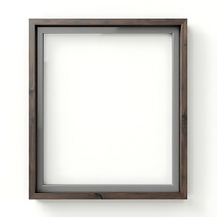 Fototapeta premium Empty Wood and Metal Picture Frame Displayed on White Background