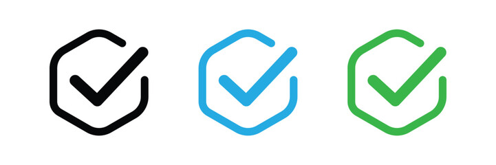 Checkmark icon. Tick mark symbol in checkbox representing verify, confirmation, approved, agree and positive sign. Transparent PNG and vector © MKIN