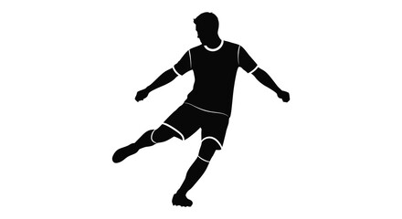 Fototapeta premium A dynamic black silhouette of a man in mid stride possibly a runner or athlete poised for action silhouette
