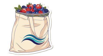 Reusable Bag Filled with Fresh Mixed Berries.