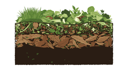 Soil Layers with Plants and Roots. © Suryaaji