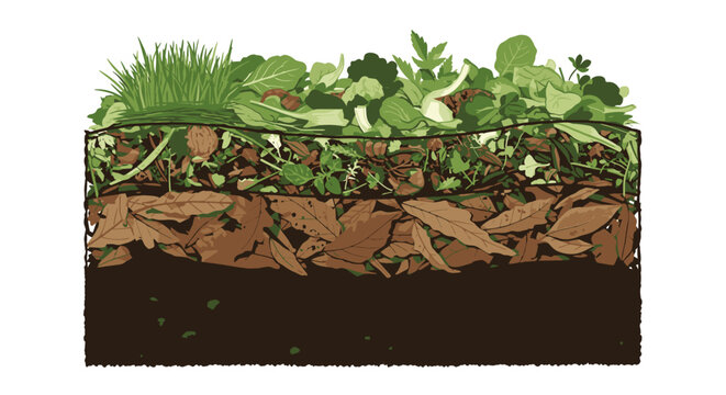 Soil Layers with Plants and Roots.