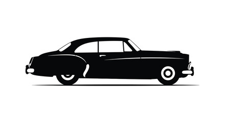 Fototapeta premium A striking black silhouette of a classic vintage automobile showcasing its elegant design silhouette high quality professional detailed