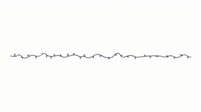 Minimalist illustration of a string of unlit Christmas lights on white background
