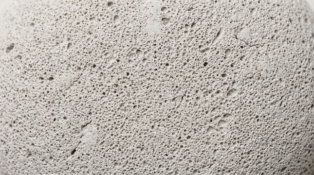 Natural smooth pumice stone texture background in pale gray with fine porous surface, light mineral surface ideal for spa brand skincare company or clean wellness design
