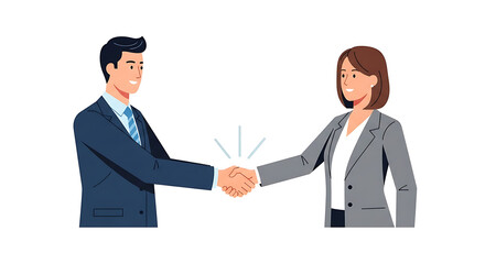 Fototapeta premium Business handshake illustration representing partnership and agreement