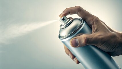 Hand spraying deodorant close up minimal hygiene concept